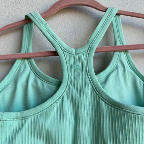 Lululemon Wild Mint Green Ebb to Street Ribbed Racerback Tank Top Size 8 Medium - Picture 5 of 6